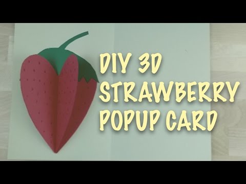 [Paper Craft Tutorial] Super Cute 3D Strawberry Popup Card!