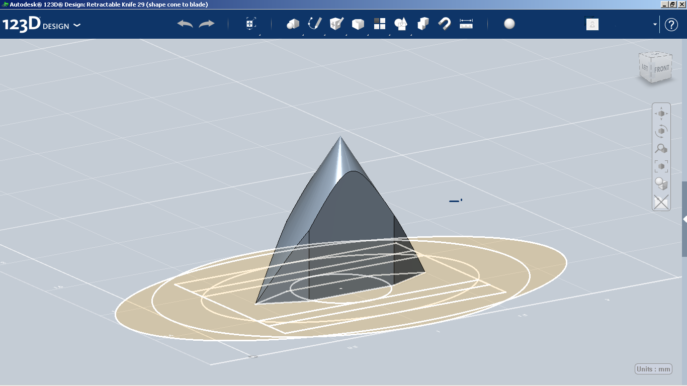 22 Extrude cut the cone to the shape of the blade.png