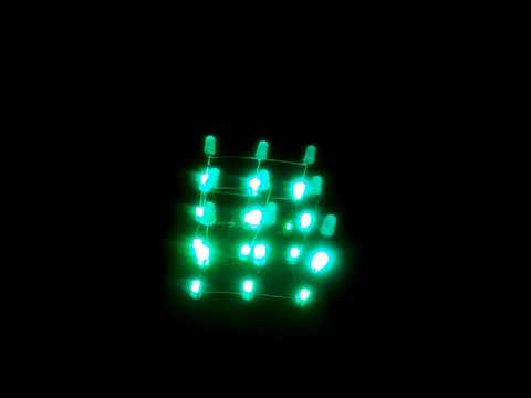 3x3x3 LED Cube showing LayerByLayerUp Pattern