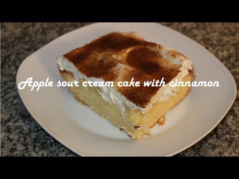 Apple sour cream cake with cinnamon recipe