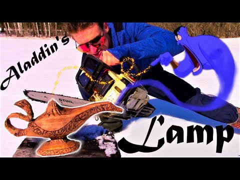 Carving Aladdin's Lamp Out of a Moldy Log! (2019 Version)