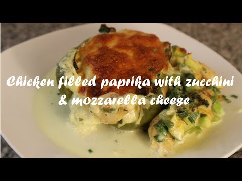 Chicken filled paprika with zucchini &amp;amp; mozzarella cheese recipe