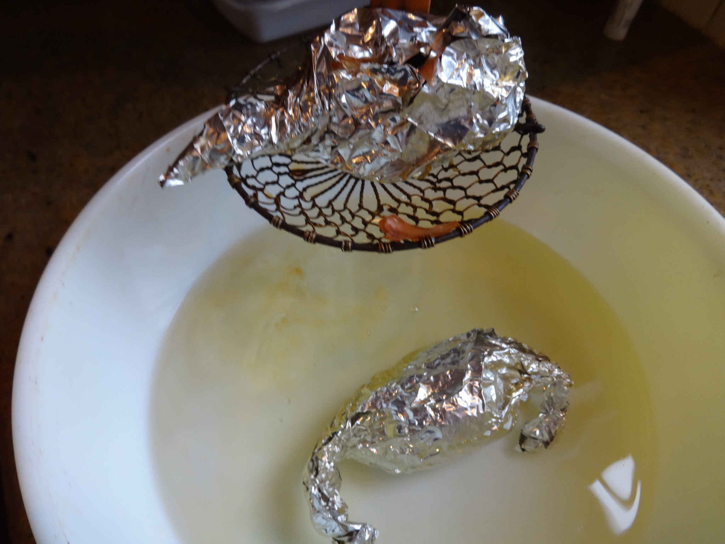 Cooling Eggs in Bowl of Water-Dutch Dying Eggs 4-15-14.JPG