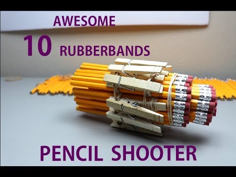 DIY 10 Rubber Bands Pencil Shooter