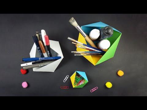 Diy Origami Organizer Box without Glue, Diy Easy Organizer Box, Diy Desk Organizer