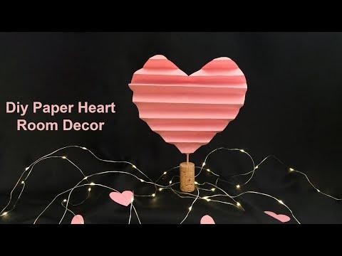 Diy Paper Heart Room Decor, Diy Valentine's Day Decoration, Diy Room Decor