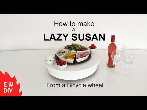 How to make a Lazy Susan using a bicycle wheel.