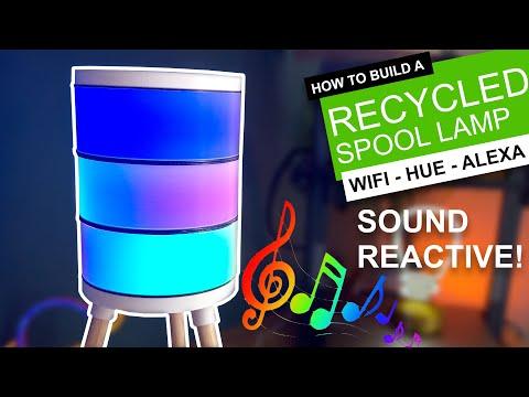 Make a WiFi SMART LAMP from Empty Spools - Alexa - Philips Hue - MQTT - Sound Reactive - WLED