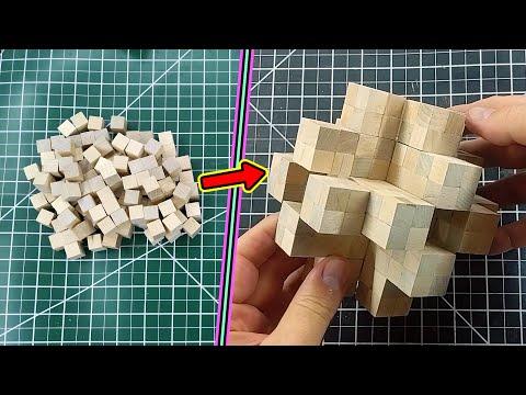 Make and Solve a 12 Piece Burr Puzzle | 12 Piece Wooden Puzzle, With Solution