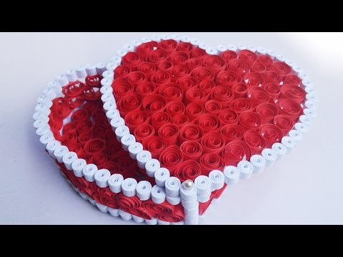 Quilling Gift Box Ideas| DIY Heart for Valentine | HandiWorks #53