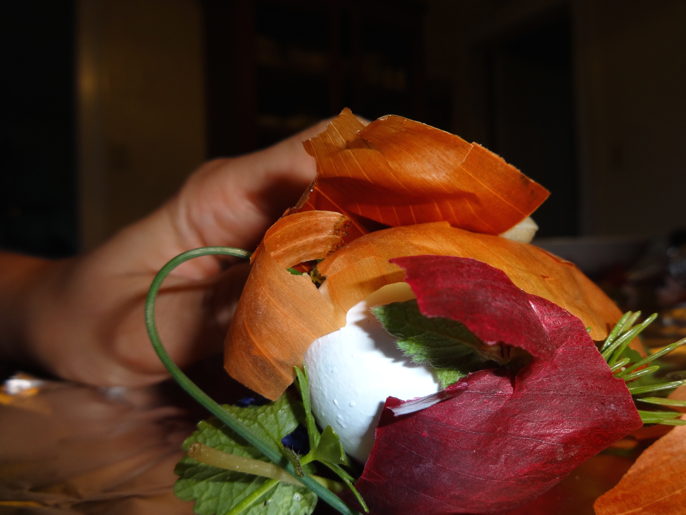 Using Different Textured Leaves-Dutch Dying Eggs 4-15-14.JPG