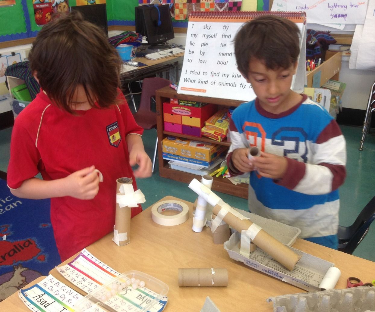 Rube Goldberg Inspired Marble Roll - 1st Grade Tinkering - Week 8